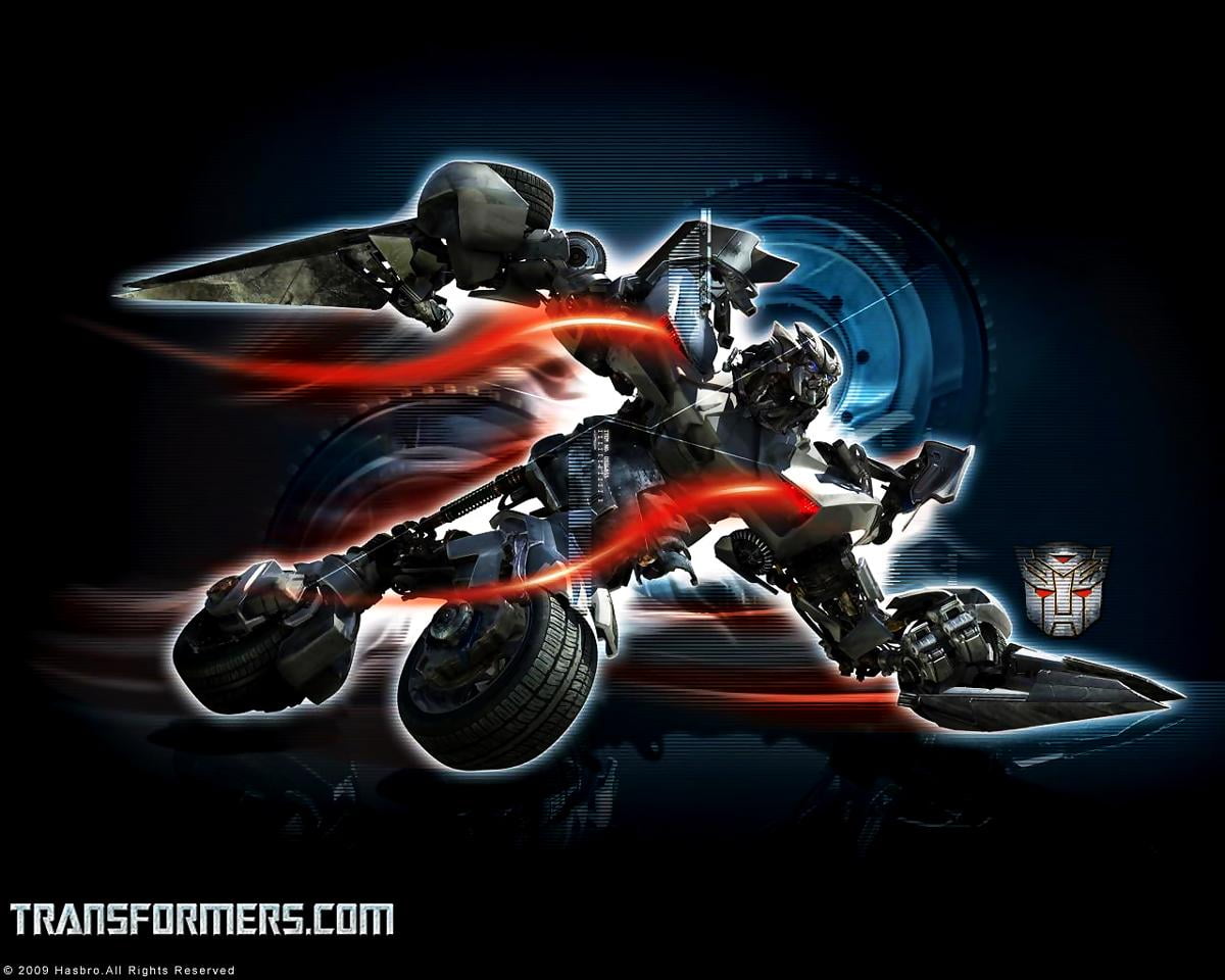 Motocross, motorcykel, tecknade serier, PC-spel, Datorgrafik (scen från film "Transformers") / bakgrund 1280x1024