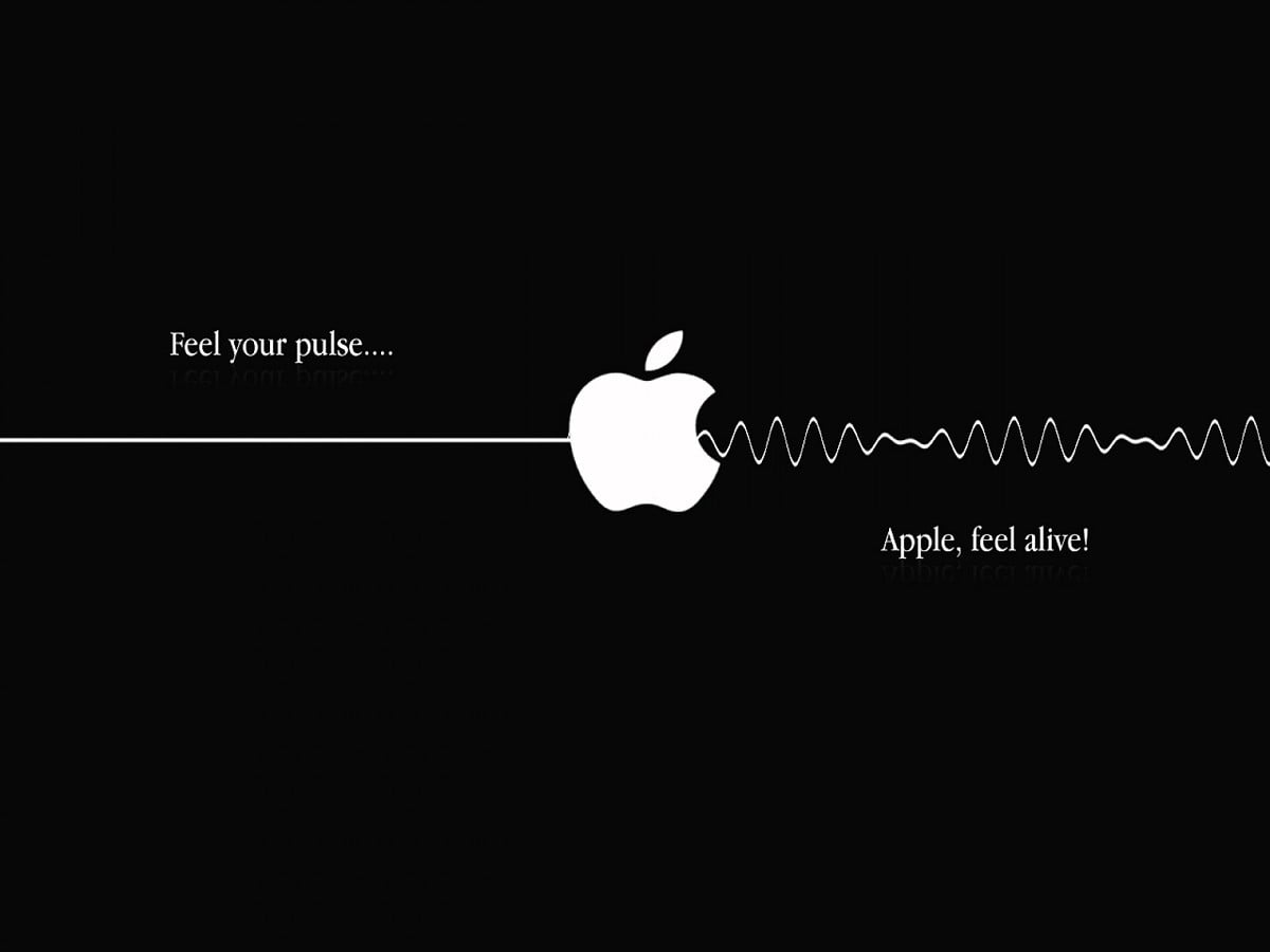 Apple Machintosh, svarta, logotyp, varumärke, design — bakgrundsbild