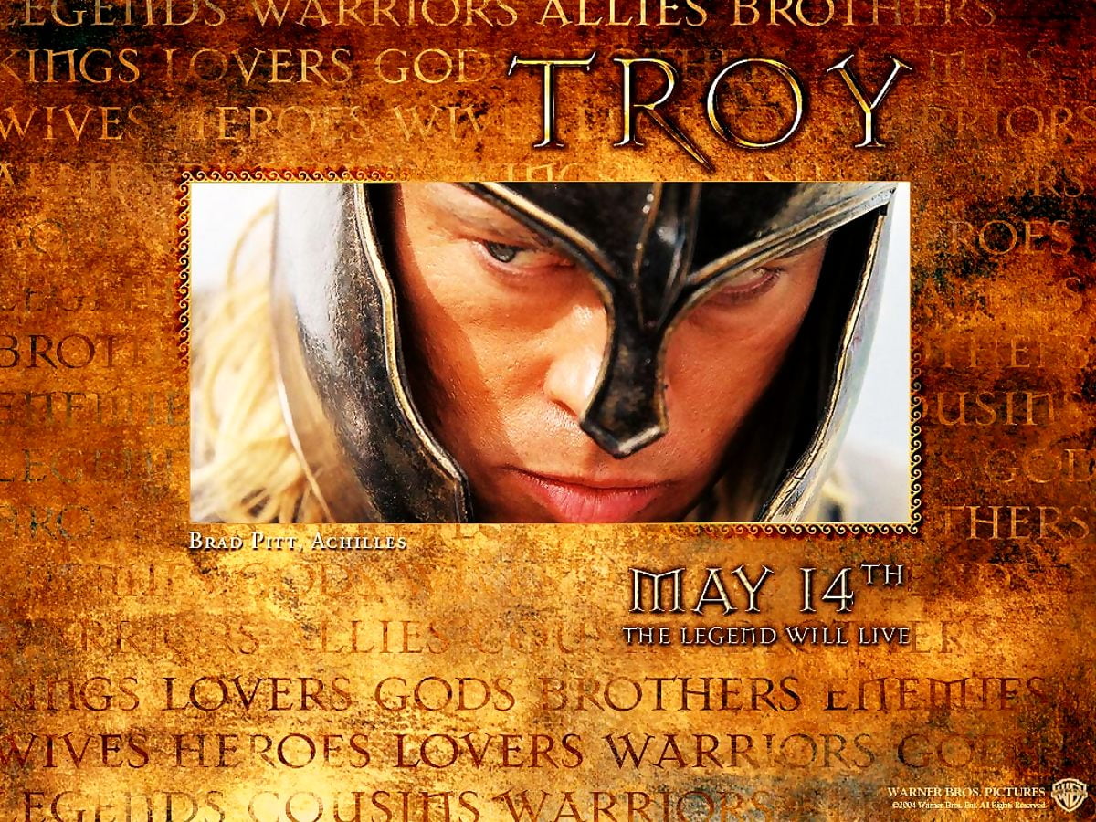 Text på svart bakgrund (scen från film "Troja") / HD bakgrund