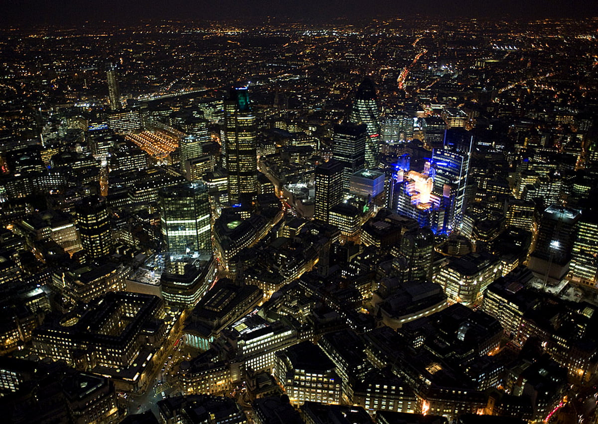 London på natten, Flygfotografering, stadsbild, stad, metropol - bakgrundsbild