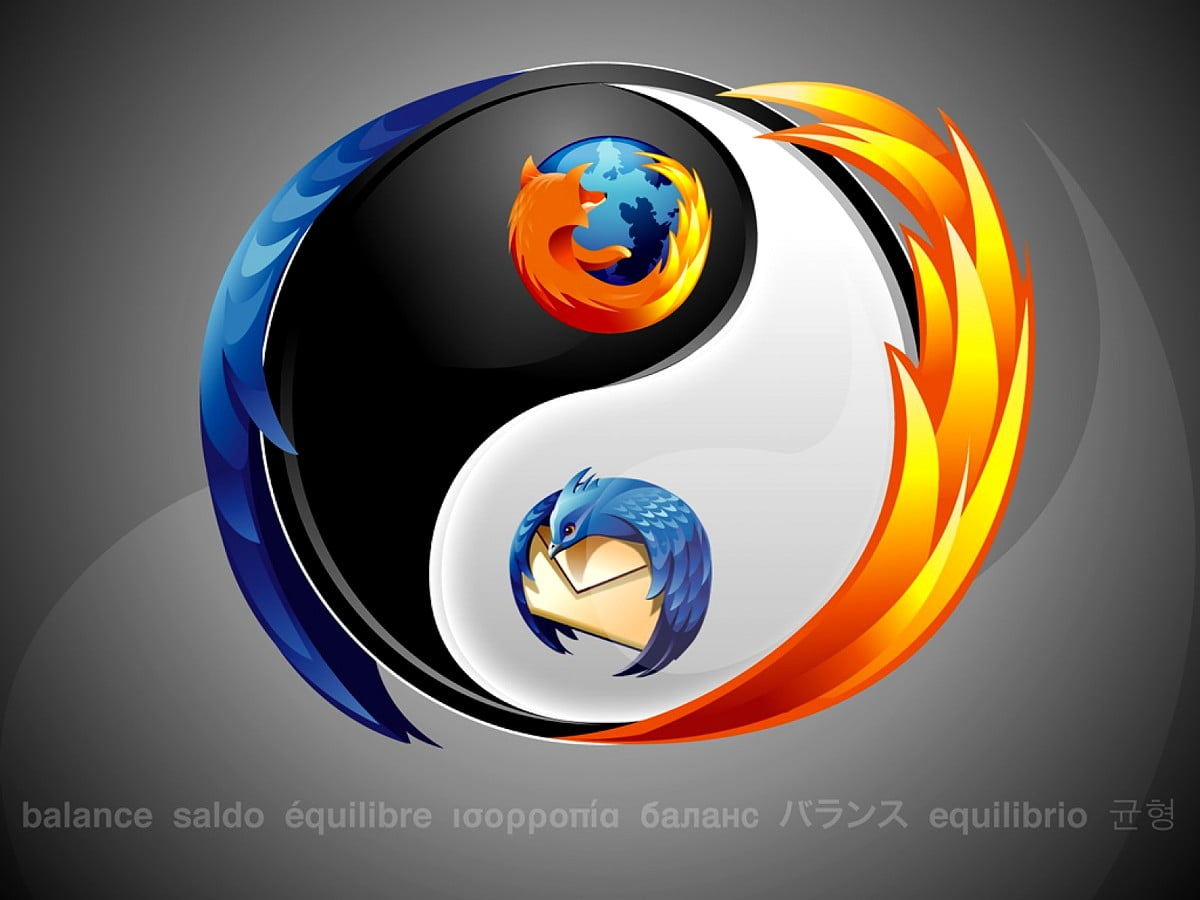 Firefox, logotyp, tecknade serier, boll, poolboll - gratis HD bakgrundsbild