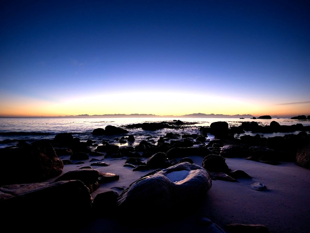 Solnedgång över havet - HD skrivbordsbakgrund