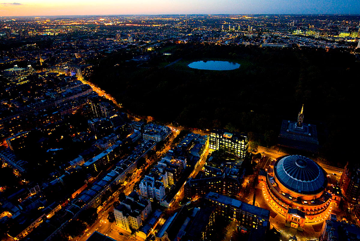 London på natten, Flygfotografering, stadsbild, stad, fågelperspektiv - gratis HD bakgrundsbild