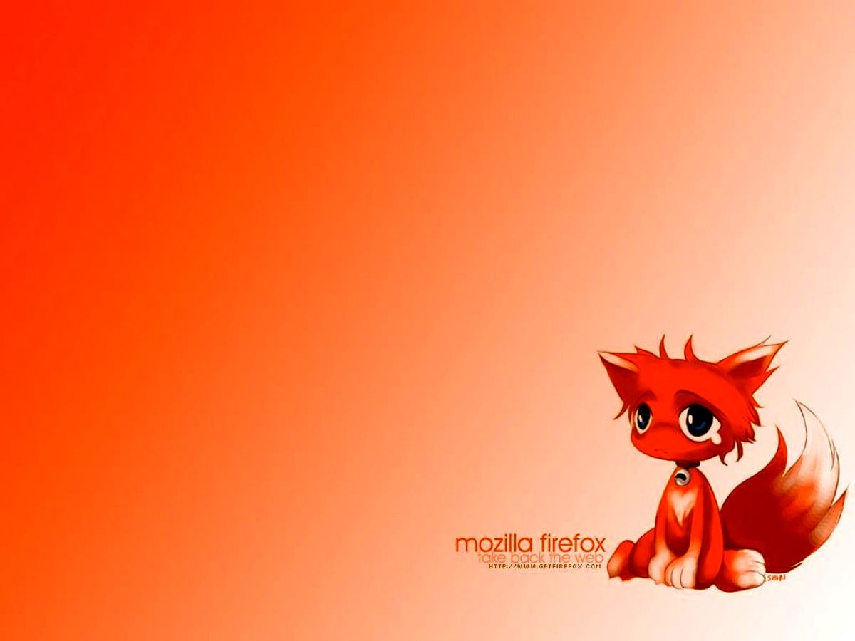 Firefox, tecknade serier, leksak, orange, röd räv / bakgrundsbild