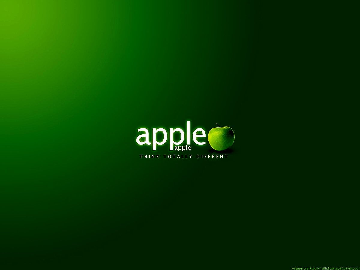 Pseudo Apple, gröna, gula, logotyp, abstrakta - skrivbordsbakgrund