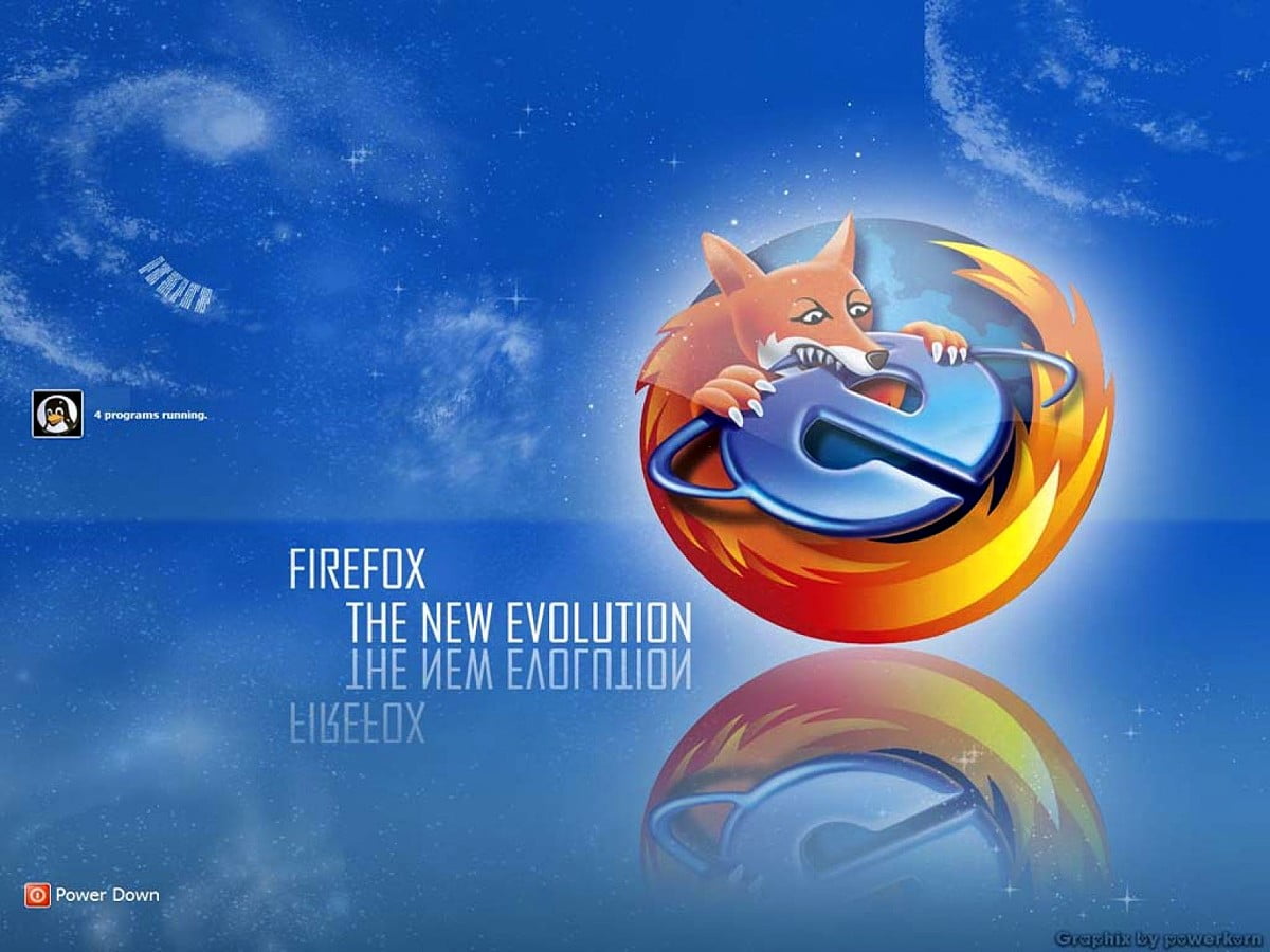 Firefox, tecknade serier, affisch, grafik, grafisk design ()