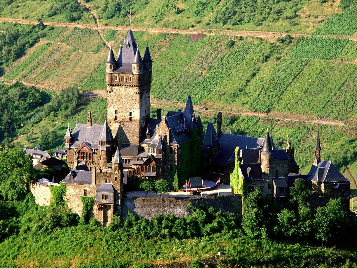 Bakgrundsbild : slott på kullen (Cochem Castle, Cochem, Tyskland) 1600x1200