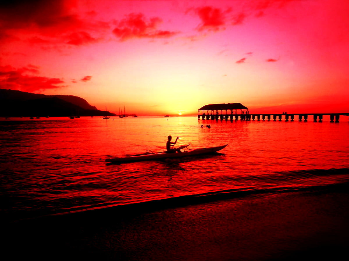 Snygg bakgrundsbild Horisont, Röda, Solnedgång 🔥 Gratis Skrivbordsbilder